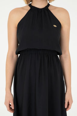 Женское черное тканое платье - U.s. polo assn фото 5