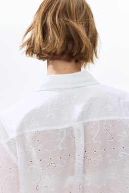 Oversized broderie anglaise shirt - H&m фото 3