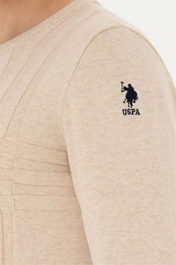 Мужской свитер песочного меланжа - U.s. polo assn фото 7