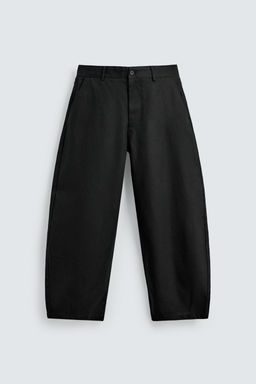 PANTAL?N BARREL FIT LYOCELL - ALGOD?N / Negro - Zara фото 7