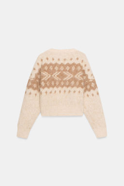 BRUSHED EFFECT JACQUARD KNIT JUMPER - Zara фото 4