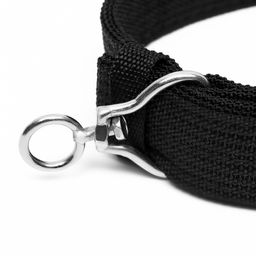 Ошейник четырехслойный с вертлюгом, 65 х 4 см, ОШ 54-60 см, полиэстер, чёрный - Пижон фото 4