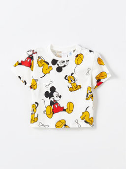 Bisiklet Yaka K?sa Kollu Mickey Mouse Bask?l? Erkek Bebek Ti??rt ve ?ort 2li Tak?m - Waikiki фото 2