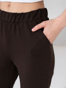 Брюки футер 2-хнитка мягкая резинка.,шоколадные - Binita фото 5