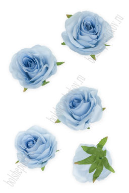 Головки цветов "Роза" 9 см (5 шт) SF-7874, голубой