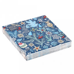 Салфетки бумажные Bouquet Home Collection Classic 33х33см, 3-х слойные, 20 штук в упаковке, 100% целлюлоза, Зимний орнамент (Россия)