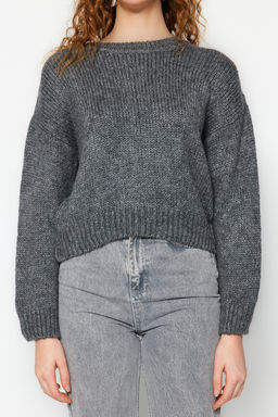 Ekru Genis Kal?p Yumusak Dokulu Basic Triko Kazak TWOAW23KZ00185 - Trendyolmilla фото 28