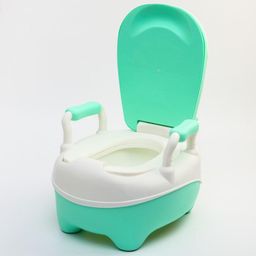 Горшок детский Бегемотик, цвет белый/зеленый - Simaland фото 2