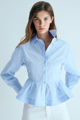 Poplin peplum shirt - H&m фото 2