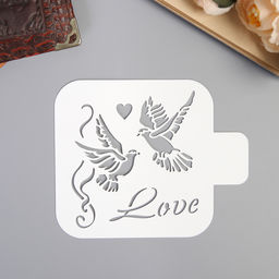 Пластиковый трафарет для творчества «Голуби», 9×9 см