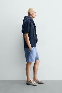 BERMUDA JOGGER LAVADA TEXTO ESTAMPADO / Celeste - Zara фото 4