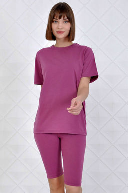 Арт. 2715 Костюм с велосипедками 42-50 (5 шт) Цвет:верх-фуксия, низ-фуксия