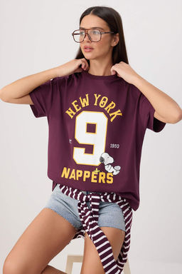 Ekru Winnie The Pooh Lisansl? Oversize/Genis Kal?p Tok %100 Pamuk Orme T-Shirt TWOSS26TS00141 - Trendyolmilla фото 6