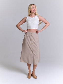 льняная юбка с резинками по бокам - Трика фото 2