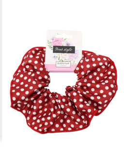 Цена за 3 шт. Резинка для волос "Орбита гранд" горох, 15 см, бело-красный