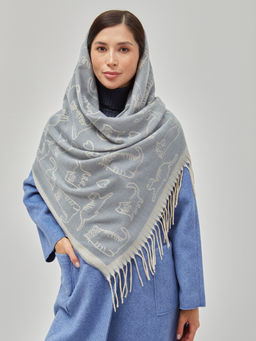 В составе шерсть ! теплый двусторонний палантин