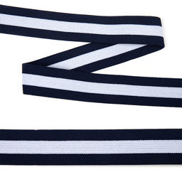 Резинка TBY тканая мягкая Полоска шир.30мм арт.ET.3014 цв.синий/белый уп.25м