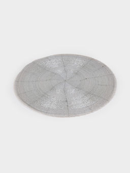 Салфетка под приборы, 36 см, бисер, круглая, серебристая, Bijou - Anna lafarg фото 2