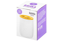 Банка д/сыпучих продуктов 700 мл 9,5*9,5*14,5 см + бамбук. крышка с силик. упл. - Elan gallery фото 8