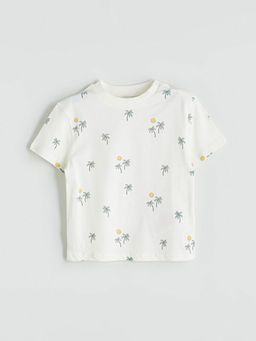 Bisiklet Yaka Bask?l? Erkek Bebek Ti??rt