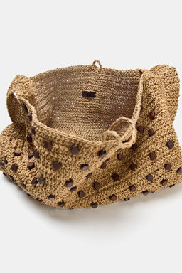 BEADED WOVEN TOTE BAG - Zara фото 9