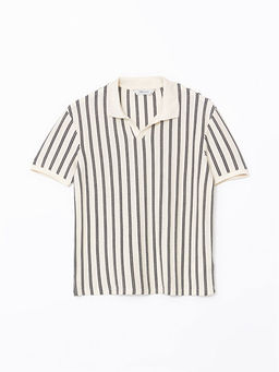 Polo Yaka K?sa Kollu ?izgili Erkek Ti??rt