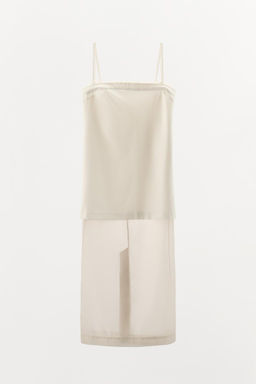 CONTRASTING ORGANZA MIDI DRESS - Zara фото 4