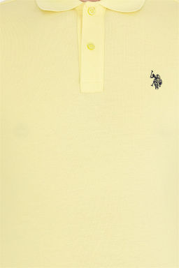 U. S. Polo Assn Мужская светло-желтая базовая футболка с воротником-поло - U.s. polo assn фото 12