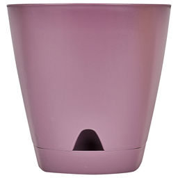 Ingreen Горшок для цветов пластмассовый Amsterdam 2,5л, д17см, h16см, с прикорневым поливом, морозная слива (Россия) - Домашняя мода фото 2