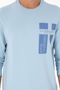 Мужской голубой свитшот - U.s. polo assn фото 6