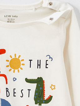 Bisiklet Yaka Uzun Kollu Bask?l? Erkek Bebek Ti??rt - Waikiki фото 2