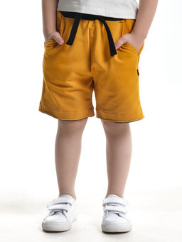 Шорты трикотажные 22-1649 чёрный/желтый - Mini maxi фото 10