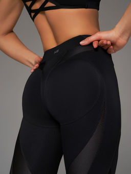 Леггинсы с имитацией бикини и широким фигурным поясом