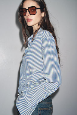 ZW COLLECTION STRIPED FLOWING SHIRT