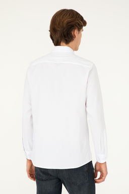 Мужская белая базовая рубашка с длинным рукавом Неожиданная скидка в корзине - U.s. polo assn фото 5
