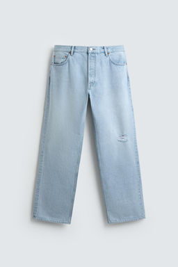RIPPED STRAIGHT-LEG JEANS - Zara фото 6