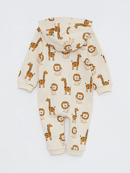 Kap??onlu Uzun Kollu Bask?l? Pamuklu Erkek Bebek Tulum - Waikiki фото 2