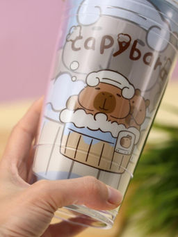 Тамблер iLikeGift "Capybara foam", blue (450 мл)