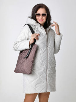 24114 Плащ утепл. св.серый - Dizzyway фото 3