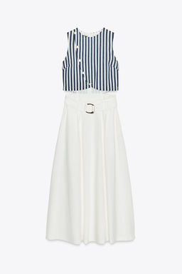 BELTED LINEN BLEND LONG DRESS - Zara фото 8