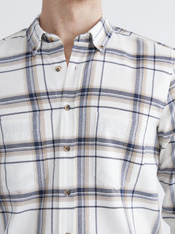 Regular Fit Uzun Kollu Ekose Gabardin Erkek G?mlek