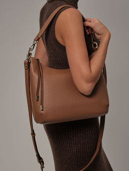 Сумка кожаная на плечо Azaro 3405 светлый орех