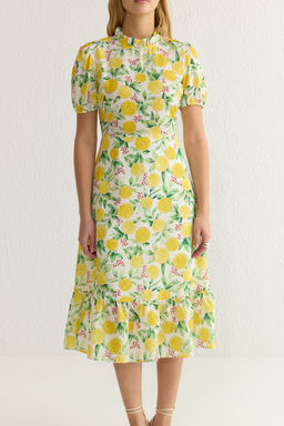 TRENDYOLMILLA Ac?k Mavi Cicekli A Kesim F?rf?rl? Midi Dokuma Elbise TWOSS20EL0894  фото 28