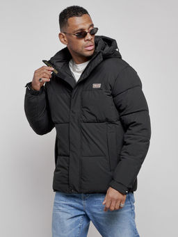 Куртка молодежная мужская зимняя с капюшоном черного цвета 8356Ch - Wonderrman фото 9