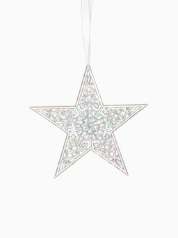 Цена за 3 шт. Ёлочная игрушка Зимнее волшебство. Изящная пластик, 12.512.5 см, прозрачный перелив фото 7