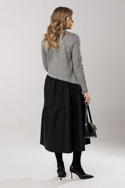 Платье Lars Style 1204 серый меланж, черный