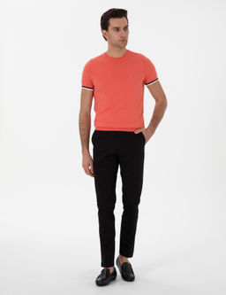 Siyah Slim Fit Pamuk Kar___ml_ Kanvas Pantolon - Cacharel фото 3