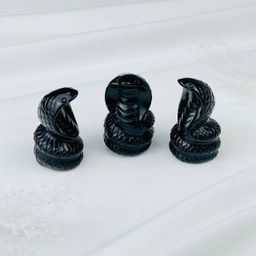 Фигурка резная из Обсидиана "Змея"