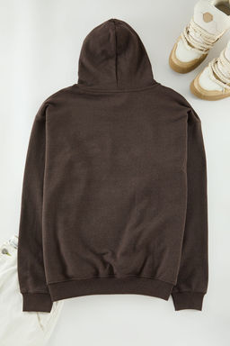 TRENDYOL MAN Indigo Oversize/Genis Kesim Ici Polarl? Kapusonlu Sweatshirt TMNAW25SW00115 - Trendyolmilla фото 7