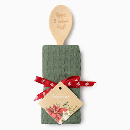 Новогодний подарочный набор Доляна. Чудес в новом году: хаки полотенце 35?60 см, хлопок 100%, вафля 220 г/м?